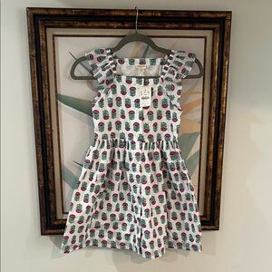 Crewcuts Ruffle Sleeve Dress - Pink & Green Pattern - size 8 - Girls